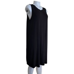 Time & Tru Women's Sleeveless Knit Dress Side Pockets‎ XL (16-18) Black Pullover